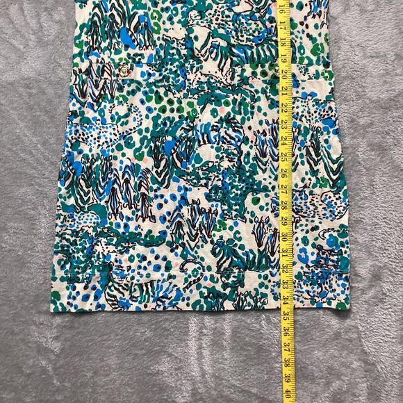 Lilly Pulitzer Dress Women's M 100% Pima Cotton Mini Shift Safari Resort Wedding - Picture 8 of 10